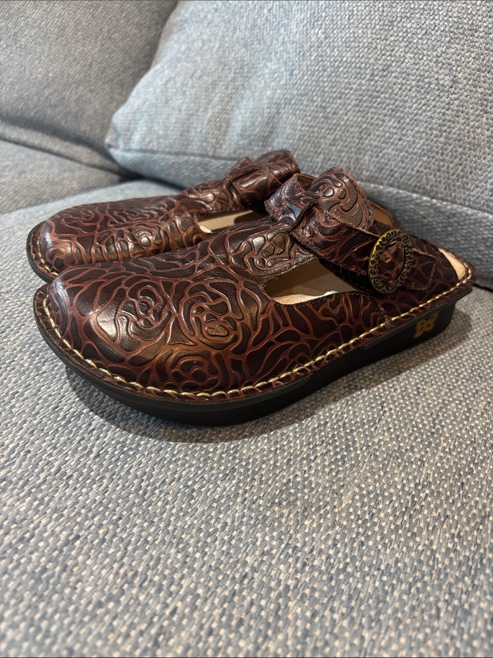 Algeria leather rose mules! US 7 (37)